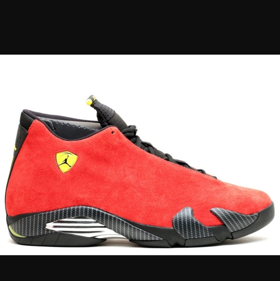 Nike Air Jordan Men's Ferrari Red Suede and Black Sneakers SIZE 14 US1